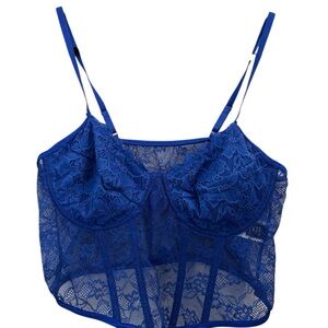 SHEIN Royal Blue Lace Bralette Size 1X